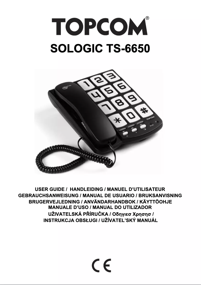 Page 1 of the manual User Manual Topcom Sologic TS-6650