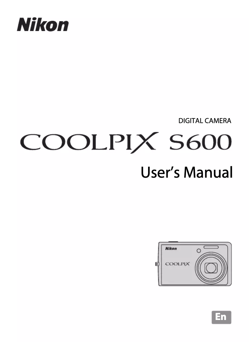 Page 1 of the manual User Manual Nikon Coolpix S600