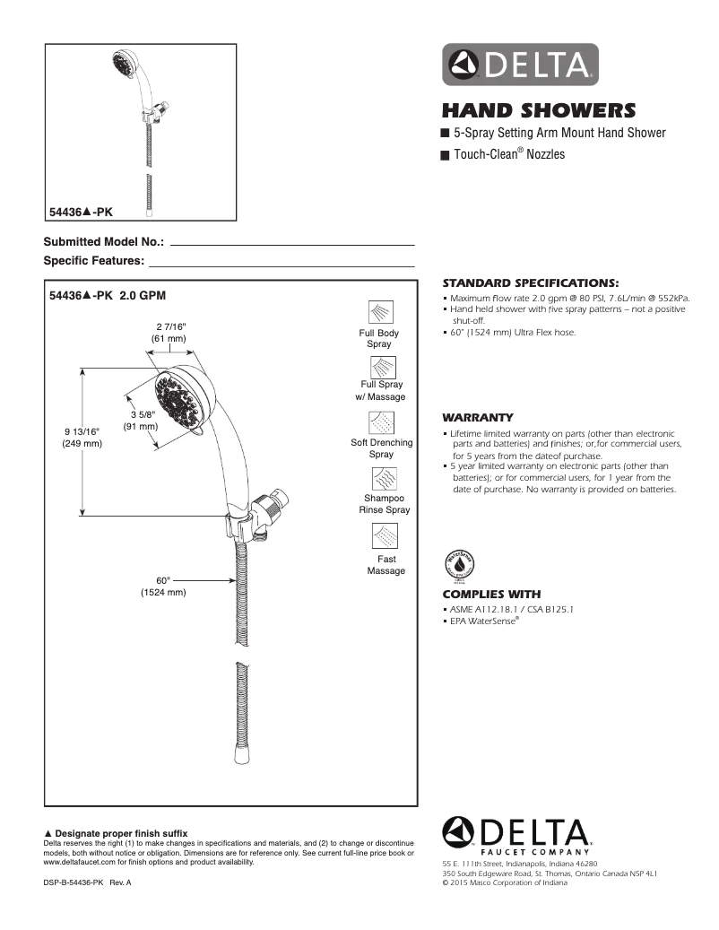 First page image of the manual for 54436-PK