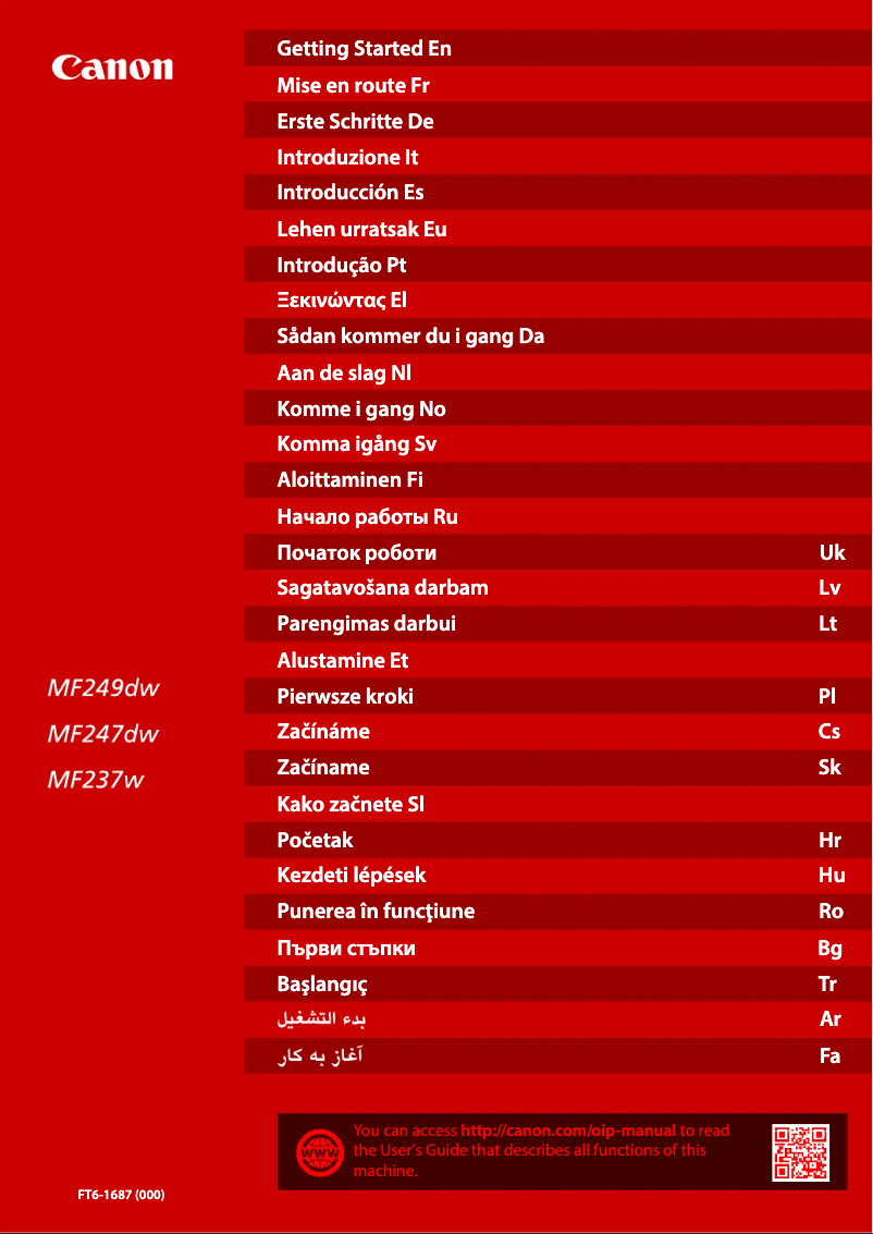 Page 1 of the manual User Manual Canon i-Sensys MF237W