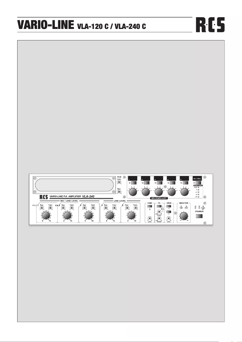 First page image of the manual for VLA-240 C