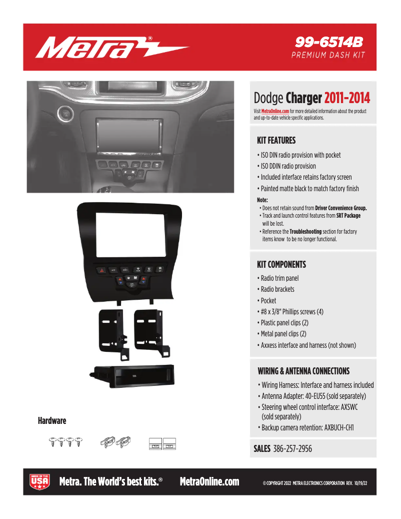 Page 1 of the manual Technical Sheet AXESS 99-6514B