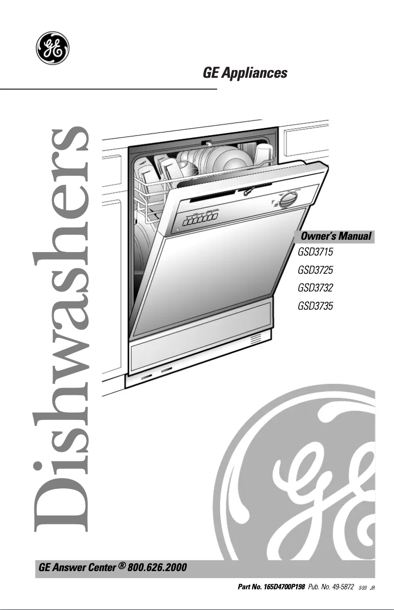 Page 1 of the manual Use and Maintenance Manual GE GSD3725DBB