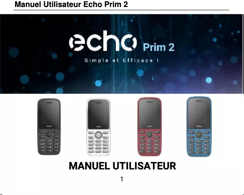 Page 1 of the manual User Manual Echo Prim 2