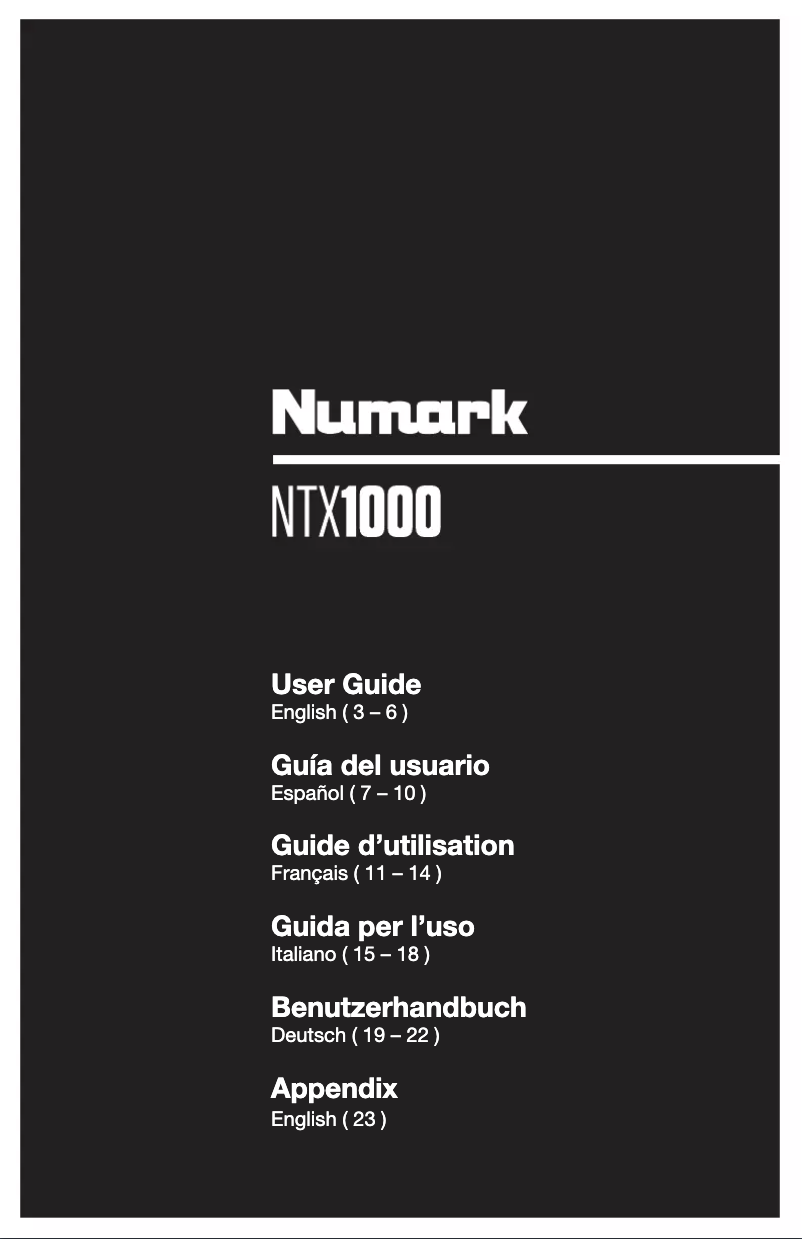 First page image of the manual for NXT1000
