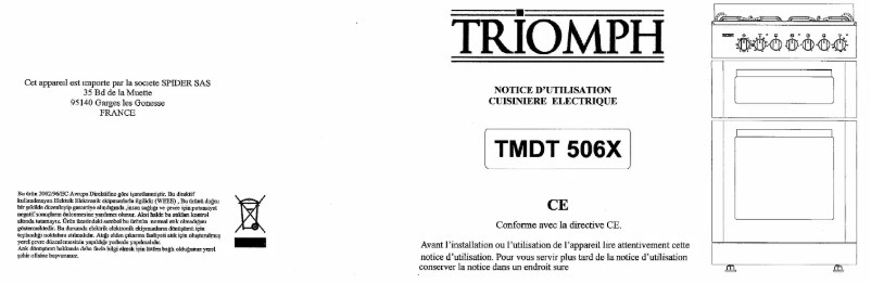 Page 1 of the manual User Manual Triomph TMDT 506X