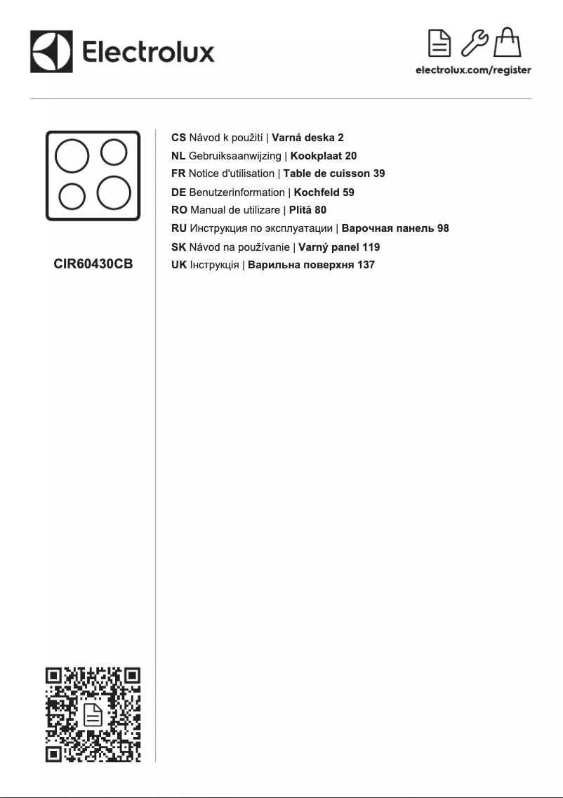 First page image of the manual for CIR60430CB