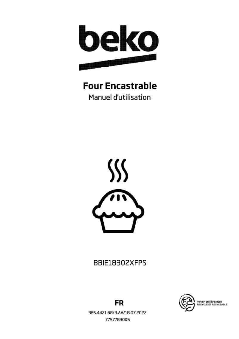 Page 1 of the manual User Manual Beko BBIE18302XFPS