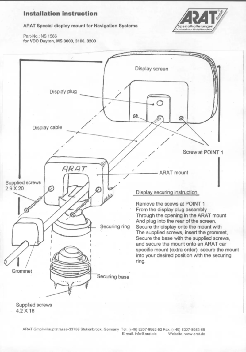 Page 1 of the manual User Manual Arat NS1566