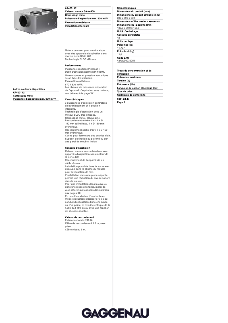 First page image of the manual for AR400142