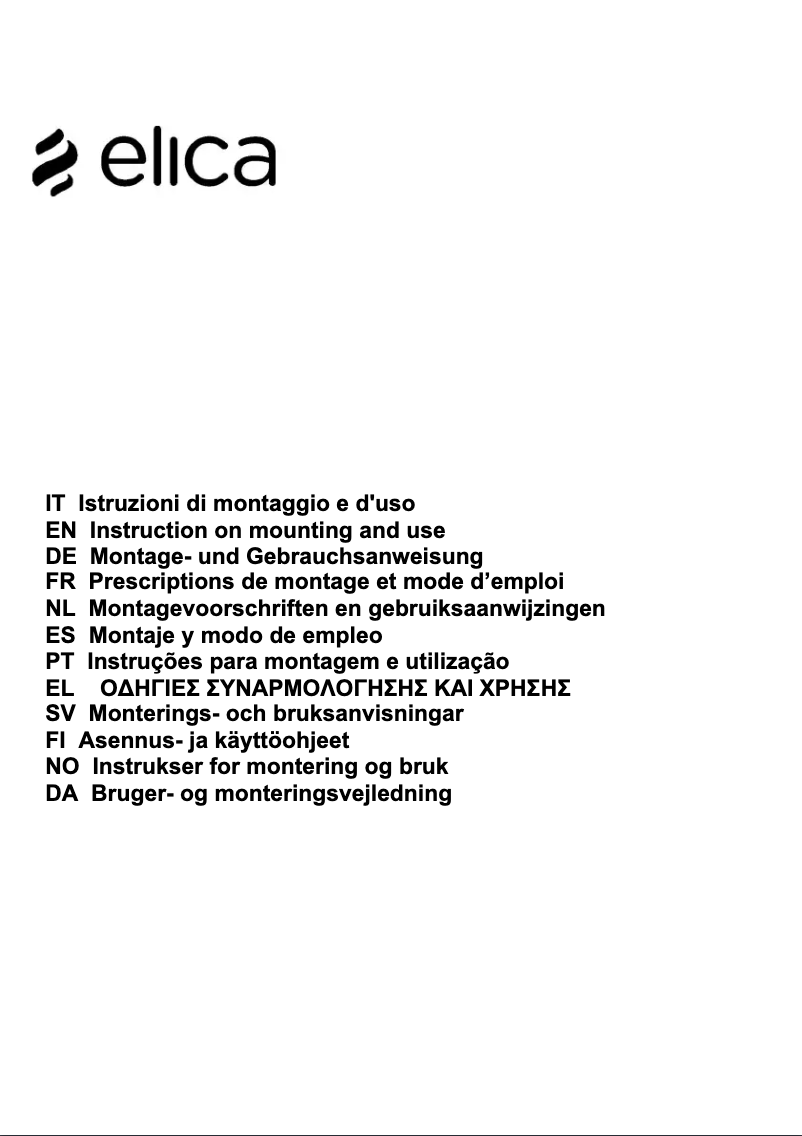 Page 1 of the manual User Manual Elica Om Air Sense