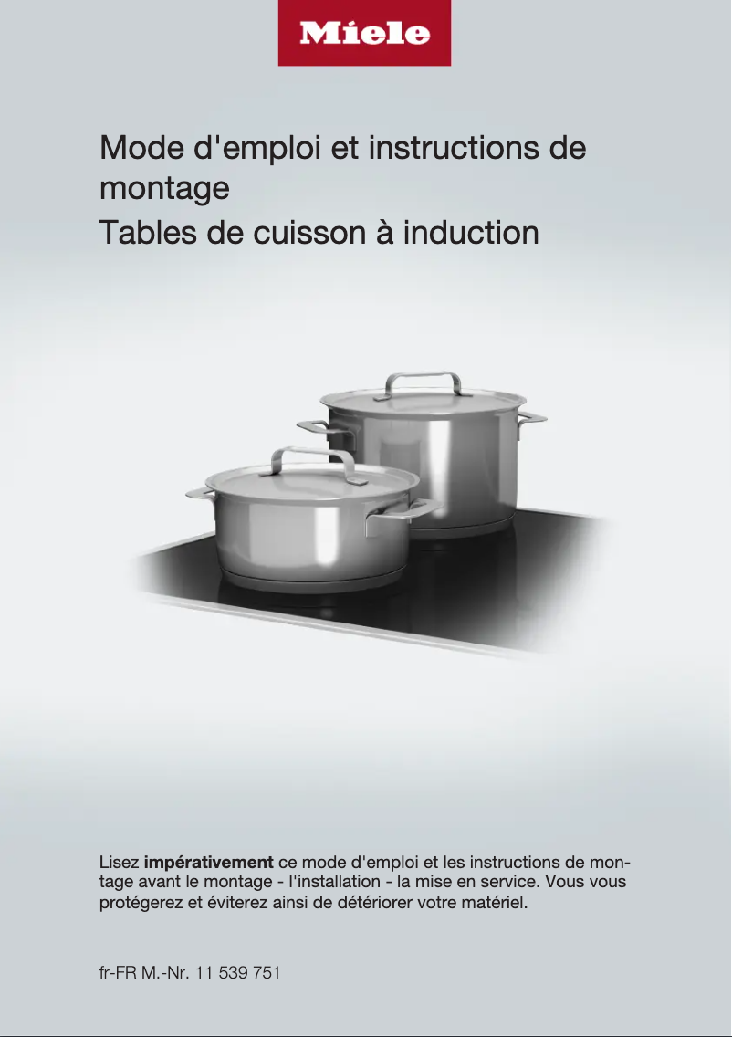 Page 1 of the manual Instruction Manual Miele KM 7879 FL