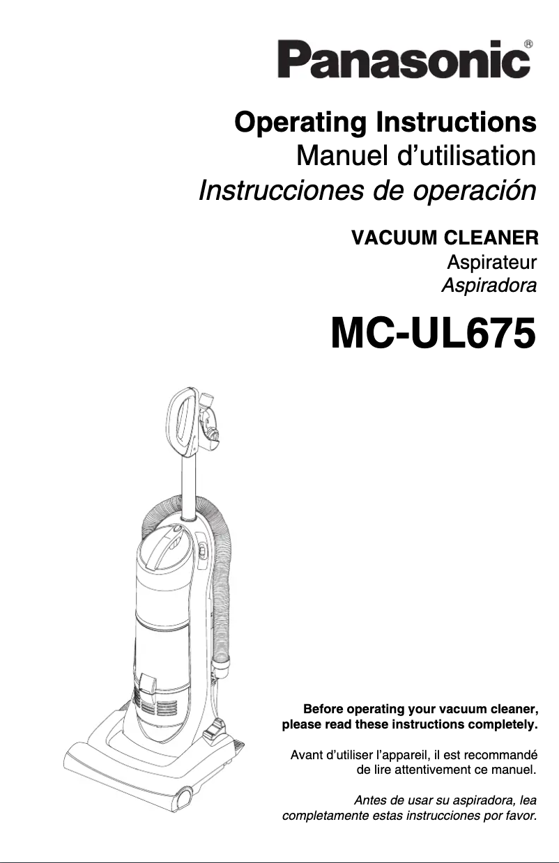 Page 1 of the manual User Manual Panasonic MC-UL675