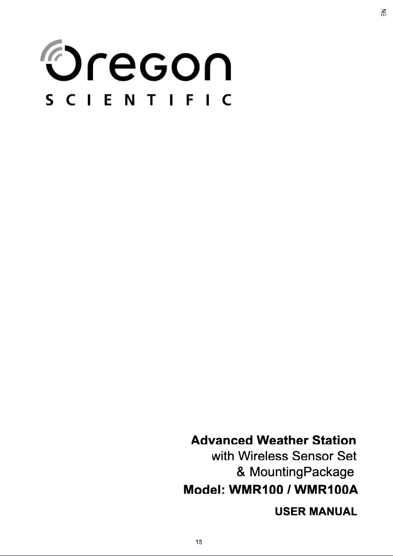 First page image of the manual for WMR 100