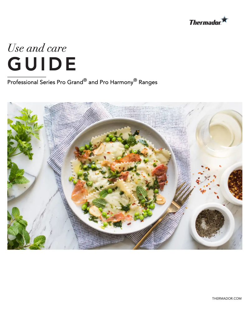 Page 1 of the manual Use and Maintenance Manual Thermador Pro Harmony PRD486WDHU