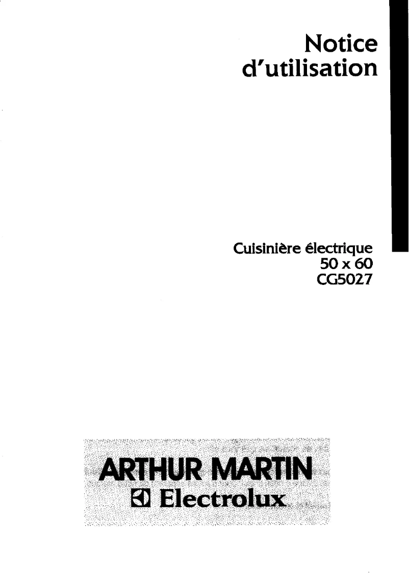 Page 1 of the manual User Manual Arthur Martin-Electrolux CE5027W