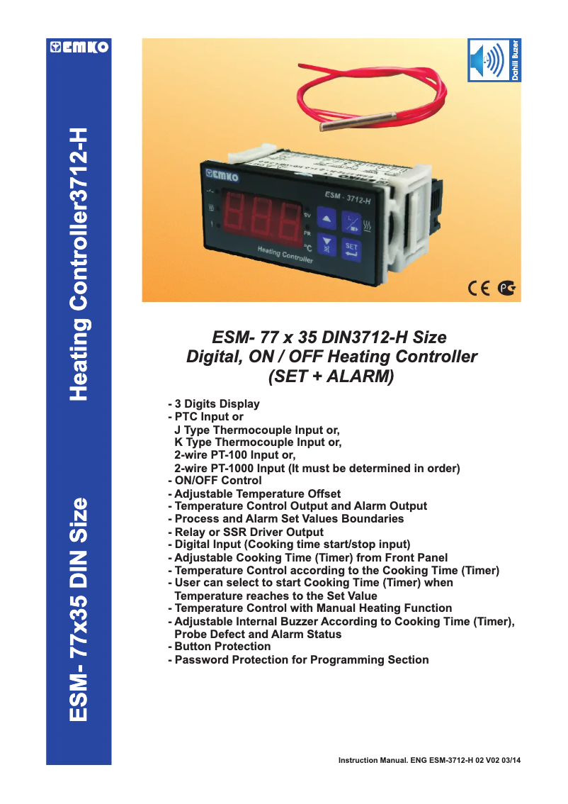 Page 1 of the manual User Manual Emko ESM-3712-H