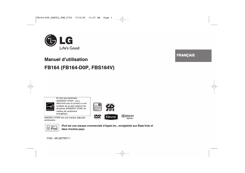 Page 1 of the manual User Manual LG FB164