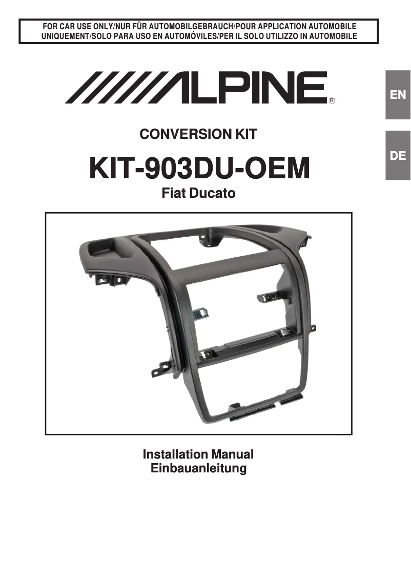 Page 1 of the manual User Manual Alpine KIT-903DU-OEM