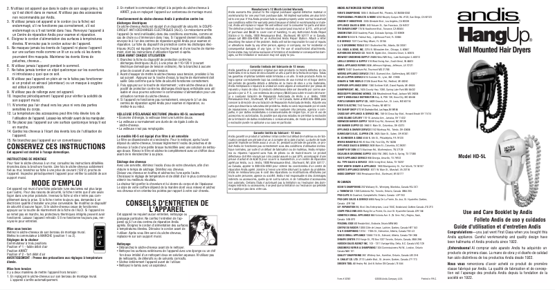 Image de la première page du manuel de l'appareil HD-5