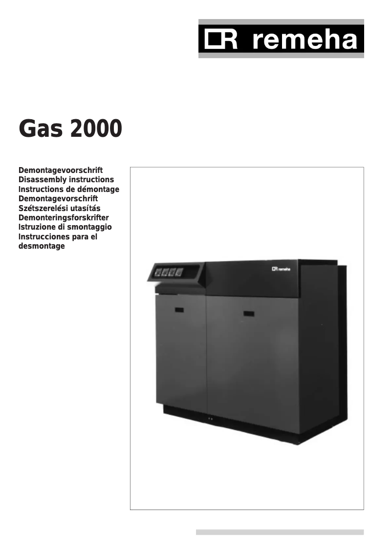 First page image of the manual for Gas 2000
