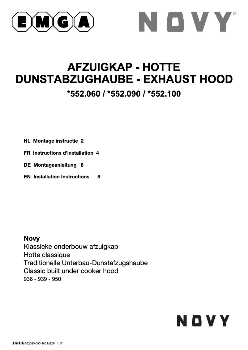 Page 1 of the manual User Manual Novy 552090