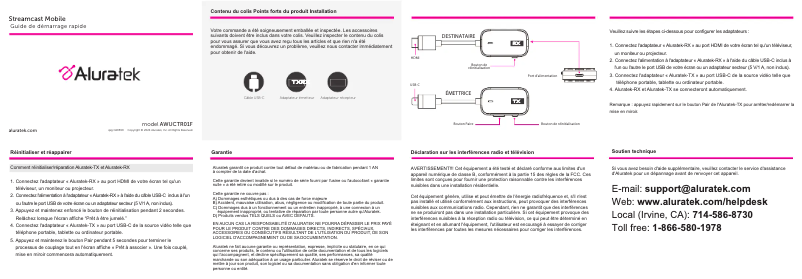 Page 1 of the manual User Manual Aluratek AWUCTR01F