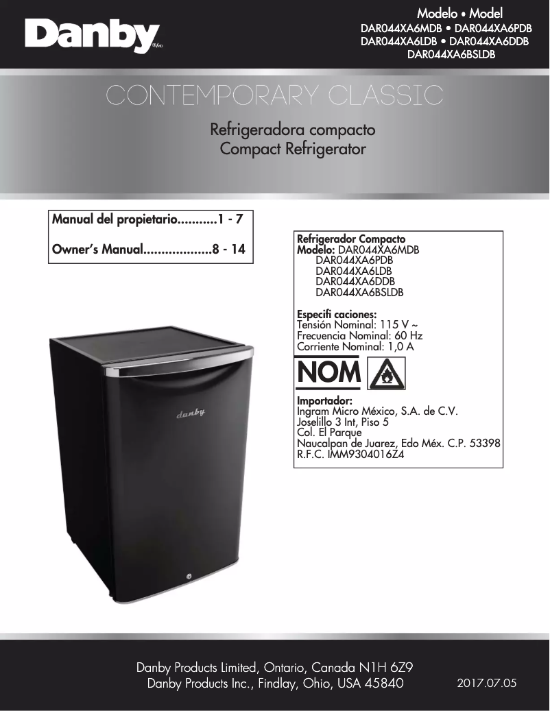 First page image of the manual for DAR044XA6MDB