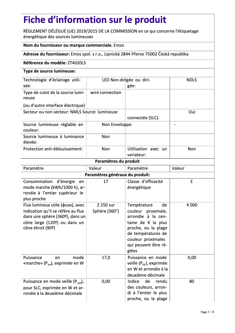 First page image of the manual for ZT4020