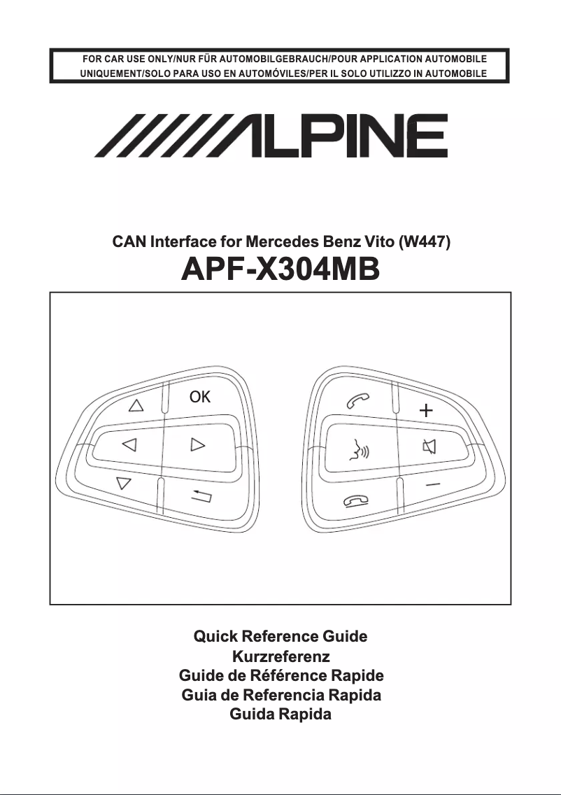 Page 1 of the manual User Manual Alpine APF-X304MB