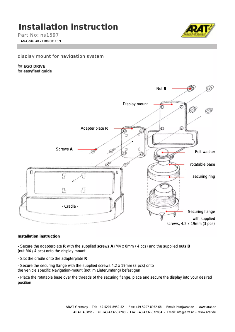 First page image of the manual for NS1597