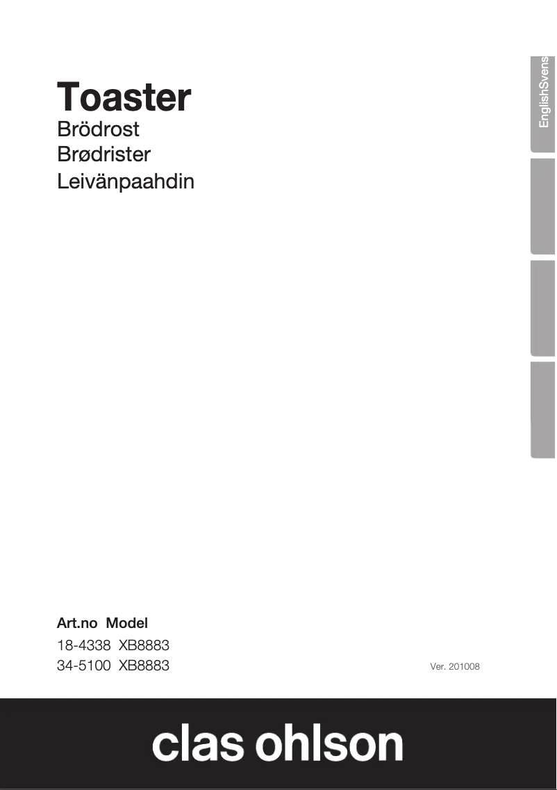 First page image of the manual for XB8883