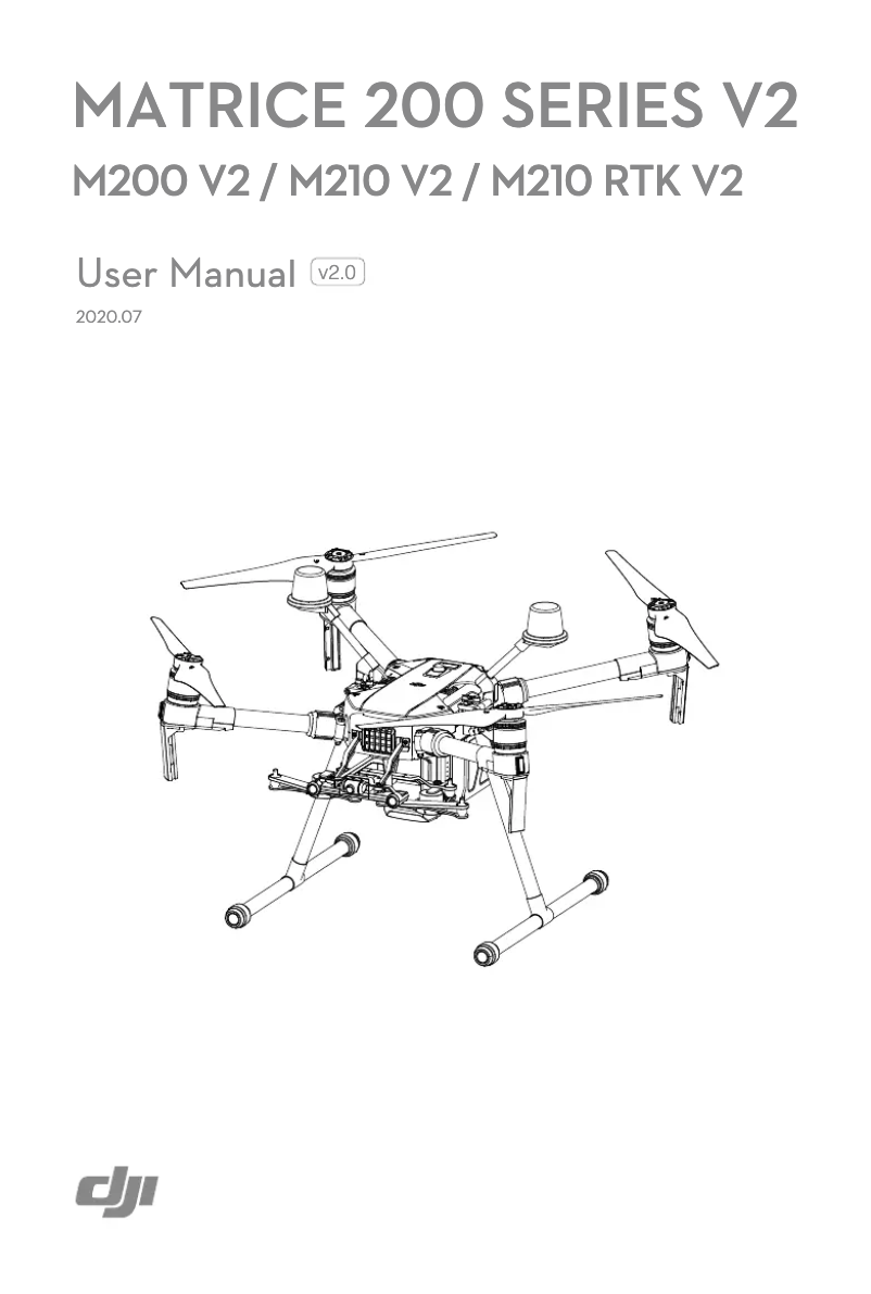 Page 1 of the manual User Manual DJI Matrice 210 RTK V2