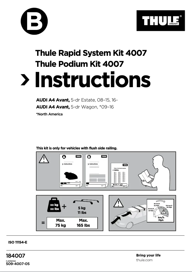 Page 1 of the manual User Manual Thule 4007