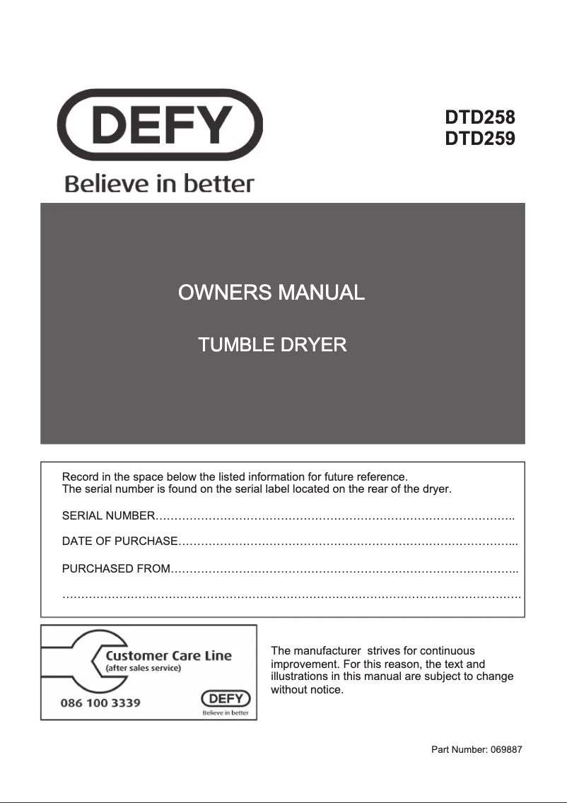 First page image of the manual for DTD 258