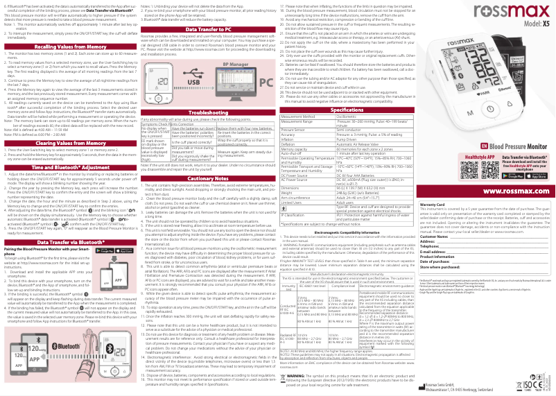 Page 1 of the manual User Manual Rossmax X5 BT
