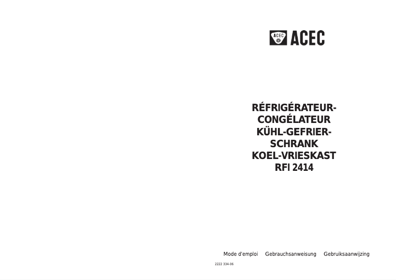 First page image of the manual for RFI 2414