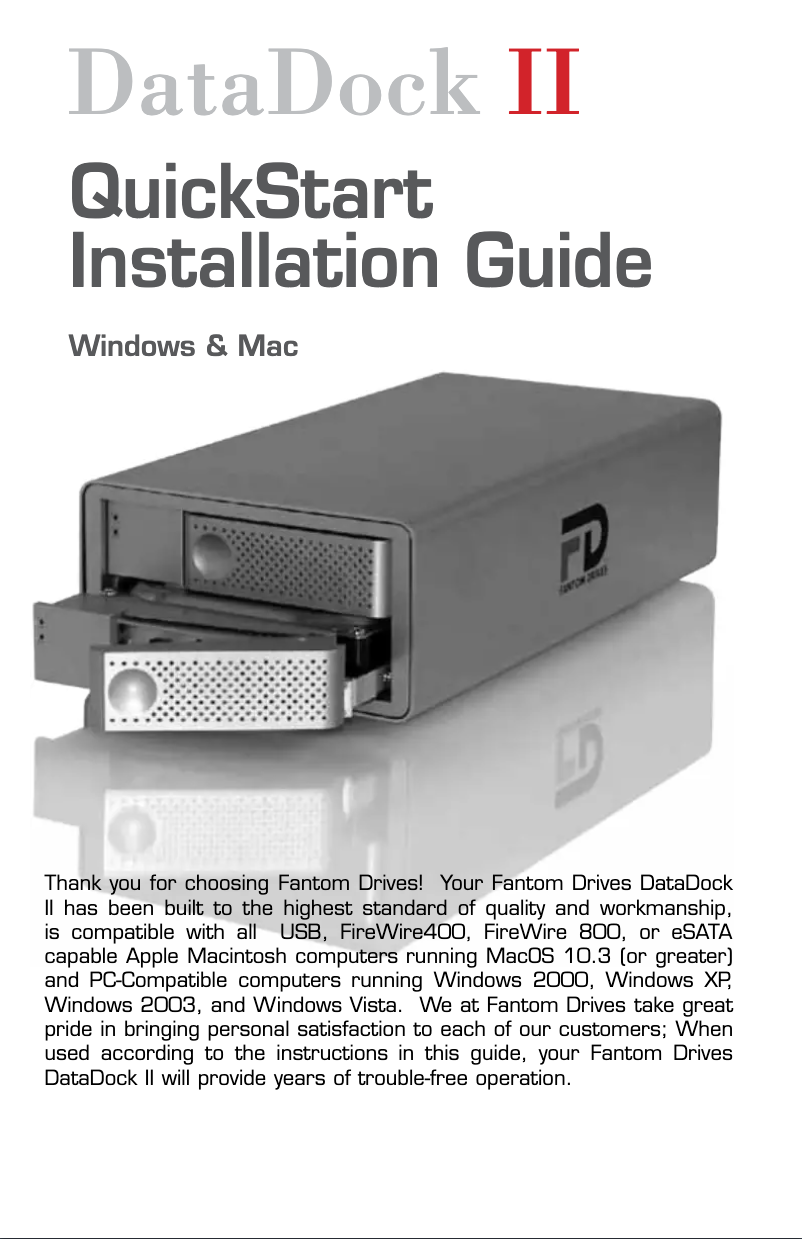 Image de la première page du manuel de l'appareil DataDock II