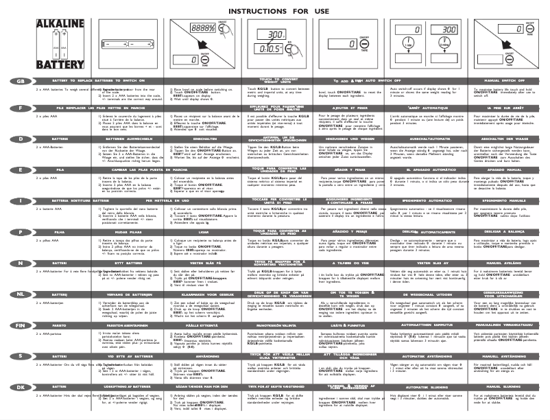 Page 1 de la notice Manuel utilisateur Salter 1051