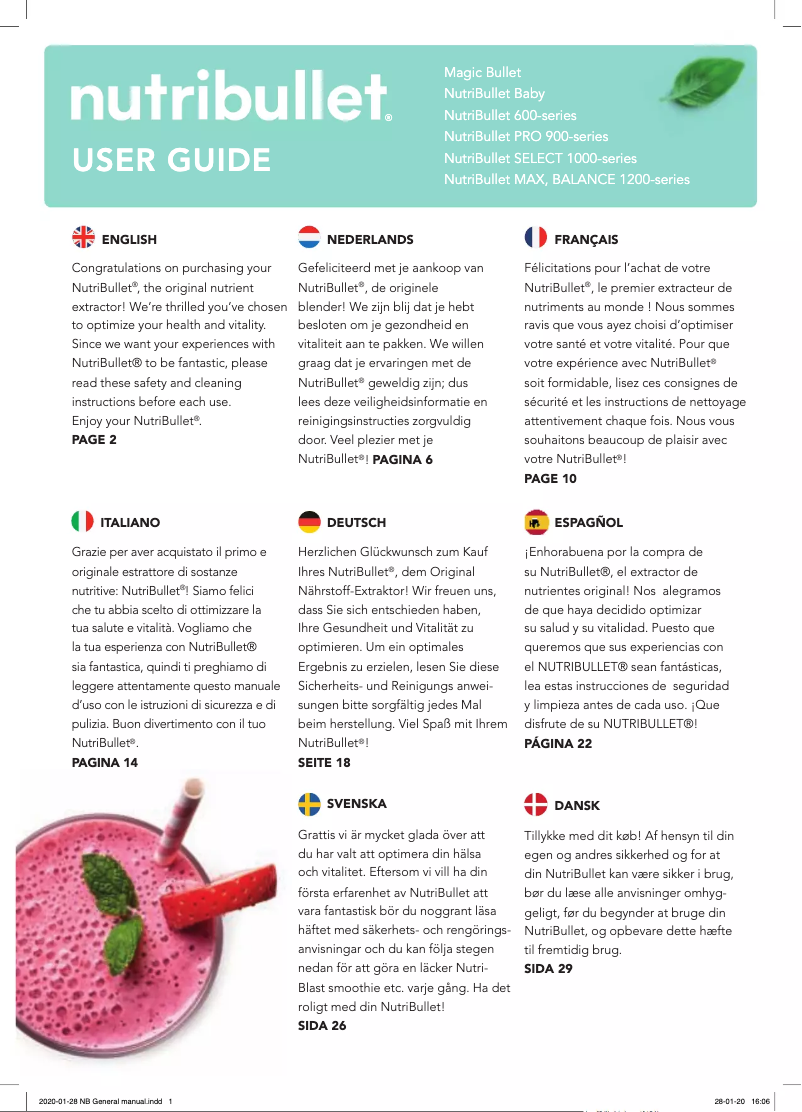 First page image of the manual for Magic Bullet