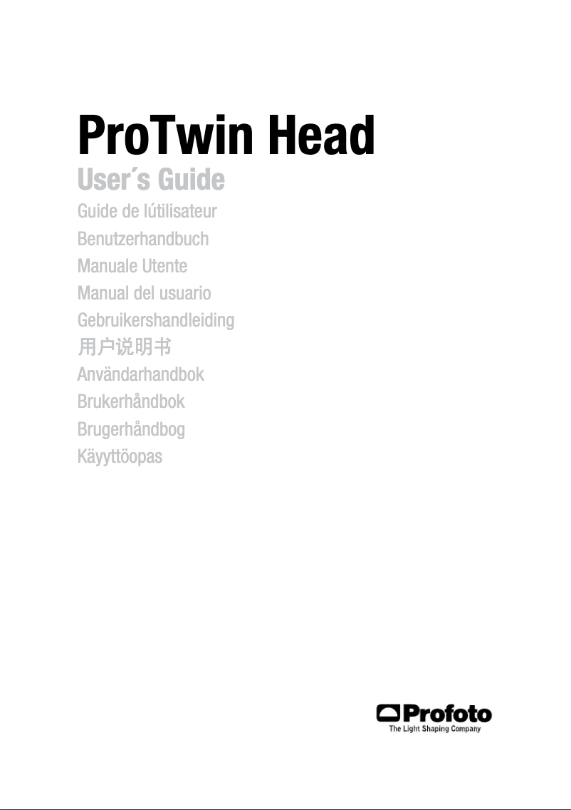 First page image of the manual for ProTwin Head