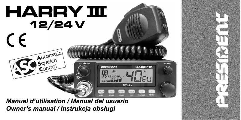 First page image of the manual for Harry III