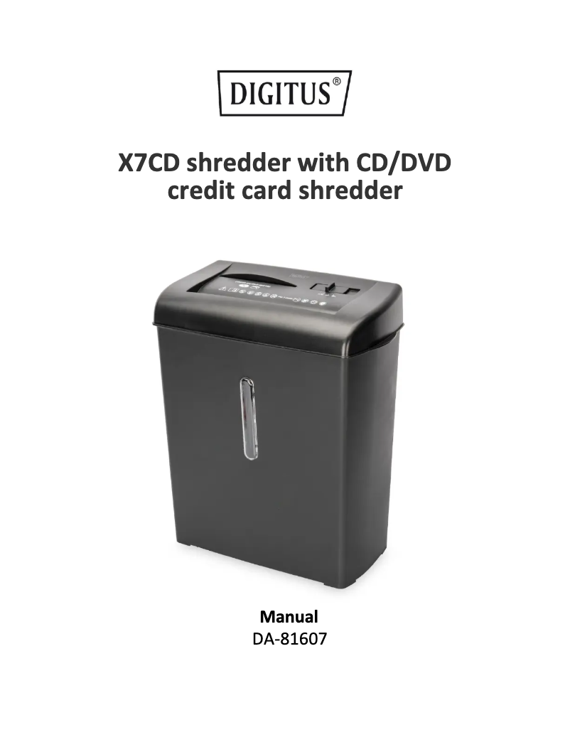 Page 1 of the manual Instruction Manual Digitus DA-81607