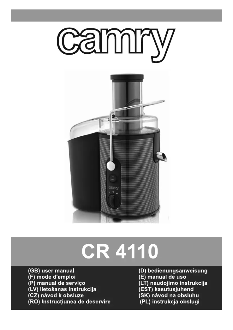 Page 1 of the manual User Manual Camry CR 4110