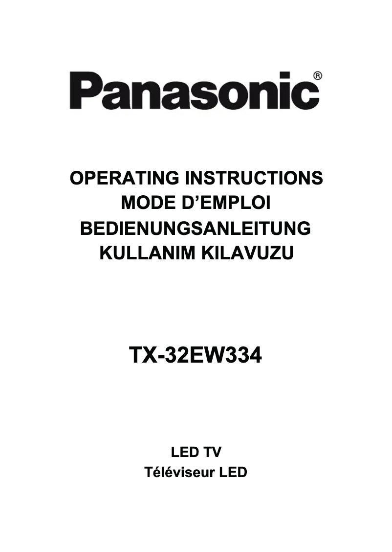 First page image of the manual for Viera TX-32EW334