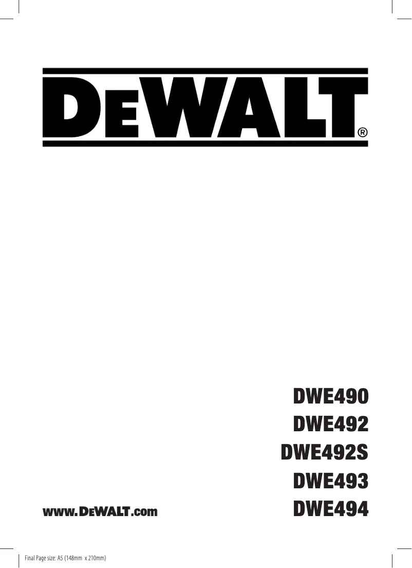First page image of the manual for DWE492