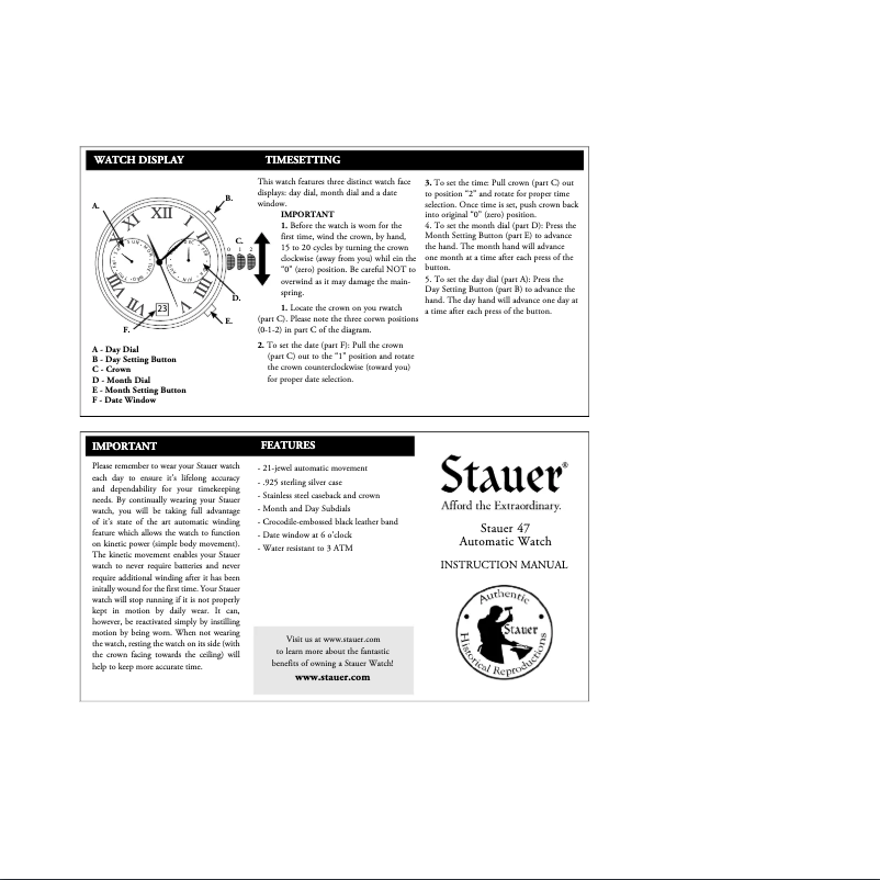 Page 1 of the manual User Manual Stauer 39626