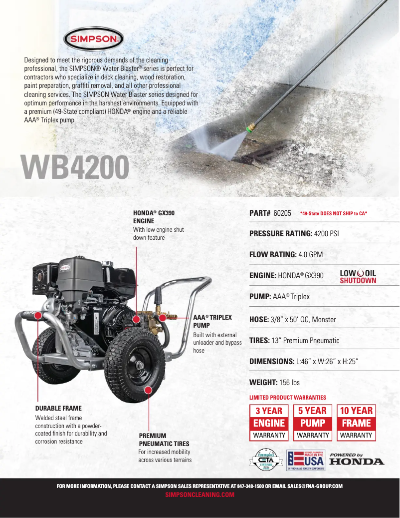 First page image of the manual for WB4200-S
