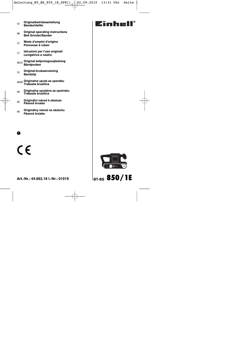 First page image of the manual for BT-BS 850/1 E