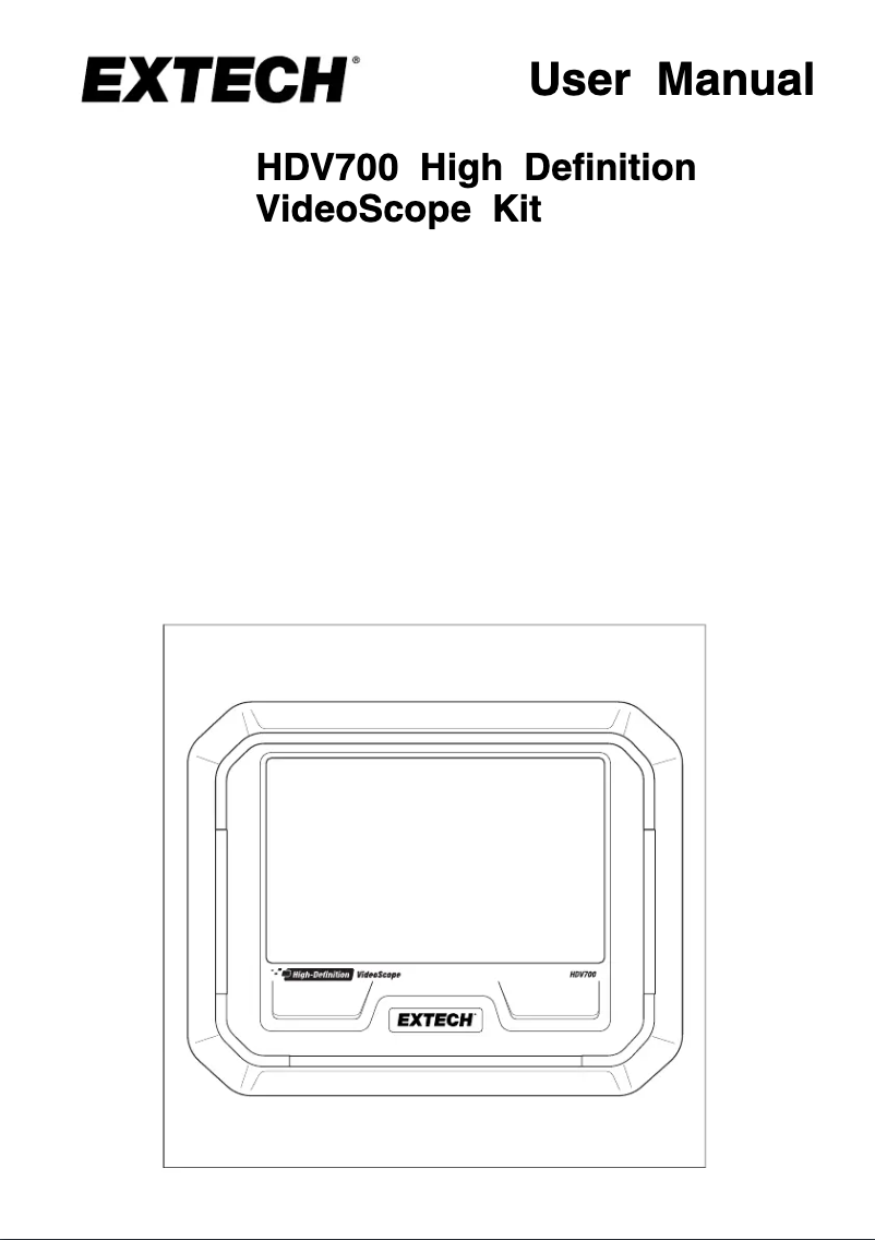 Page 1 of the manual User Manual Extech HDV700